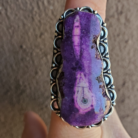 New Unique Purple Solar Quartz 925 Silver Ring. - Picture 13 of 16